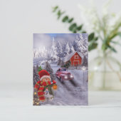 ヴィンテージ赤トラック葉書 ポストカード (スタンド正面)