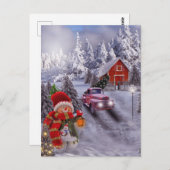 ヴィンテージ赤トラック葉書 ポストカード (正面/裏面)