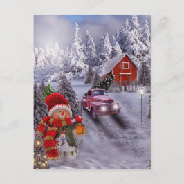 ヴィンテージ赤トラック葉書 ポストカード