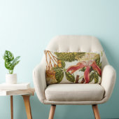 ヴィンテージ赤パッションフラワーランバーピロー ランバークッション (椅子)