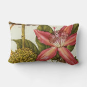 ヴィンテージ赤パッションフラワーランバーピロー ランバークッション (裏面)