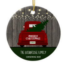 ヴィンテージ赤ピックアップトラック素朴パーソナライズされた