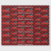 ヴィンテージ赤ピックアップトラック赤い黒のバッファローのプレイド ラッピングペーパー (フラット)