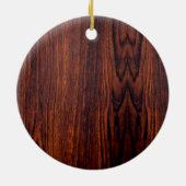 ヴィンテージ赤ピックアップトラック、素朴な木のパターンCe セラミックオーナメント (裏面)