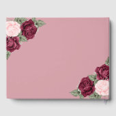 ヴィンテージ赤ピンクフローラ記念葬儀写真 ゲストブック (裏面)