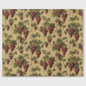 ヴィンテージ赤ブドウのブドウのパターン ラッピングペーパー (フラット)