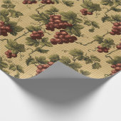 ヴィンテージ赤ブドウのブドウのパターン ラッピングペーパー (角)