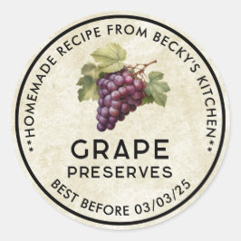 ヴィンテージ赤ブドウは缶詰ラベルを保存 ラウンドシール