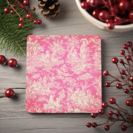 ヴィンテージ赤ホットピンクトイレデジュエパタン ストーンコースター