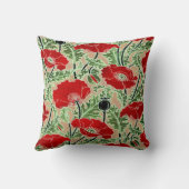 ヴィンテージ赤ポピー クッション (裏面)