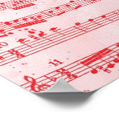 ヴィンテージ赤ミュージカルシート ポスター (角)