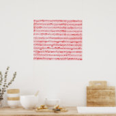 ヴィンテージ赤ミュージカルシート ポスター (キッチン)