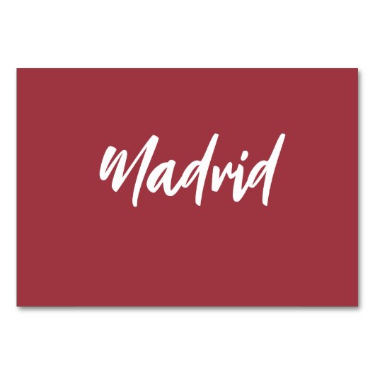 ヴィンテージ赤モダンのカスタム結婚式テーブル名 テーブルナンバー (裏面)