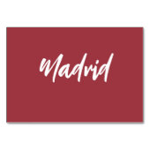 ヴィンテージ赤モダンのカスタム結婚式テーブル名 テーブルナンバー (正面)