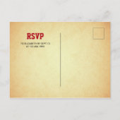 ヴィンテージ赤レトロ飛行機誕生日 インビテーションポストカード (裏面)