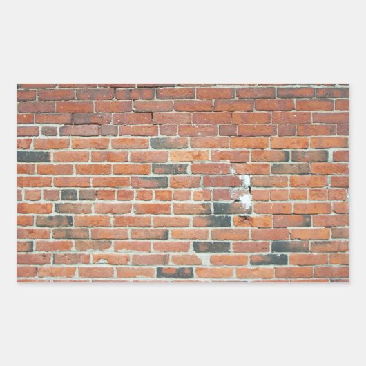 ヴィンテージ赤レンガの壁のテクスチャ 長方形シール (正面)