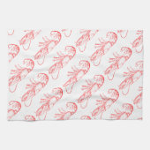 ヴィンテージ赤ロブスター キッチンタオル (横)