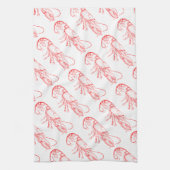 ヴィンテージ赤ロブスター キッチンタオル (縦)