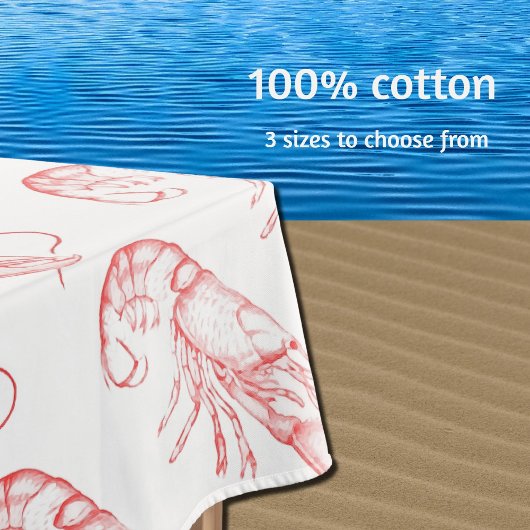 ヴィンテージ赤ロブスター テーブルクロス