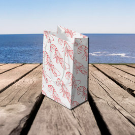 ヴィンテージ赤ロブスター – 水彩 スモールペーパーバッグ