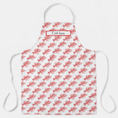 ヴィンテージ赤ロブスター#1スケッチ エプロン (正面)