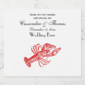 ヴィンテージ赤ロブスター#1スケッチ ビールラベル (シングルラベル)