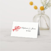 ヴィンテージ赤ロブスター#1スケッチ プレイスカード (正面)