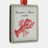 ヴィンテージ赤ロブスター#1スケッチ メタルオーナメント (右)