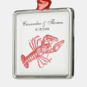 ヴィンテージ赤ロブスター#1スケッチ メタルオーナメント (左)