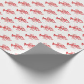 ヴィンテージ赤ロブスター#1スケッチ ラッピングペーパー (角)