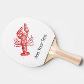 ヴィンテージ赤ロブスター#1スケッチ 卓球ラケット (横)