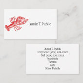 ヴィンテージ赤ロブスター#1スケッチ 名刺 (正面/裏面)