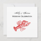 ヴィンテージ赤ロブスター#1スケッチ 招待状 (正面)