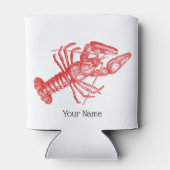 ヴィンテージ赤ロブスター#1スケッチ 缶クーラー (裏面)