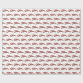 ヴィンテージ赤ロブスター#2スケッチ ラッピングペーパー (フラット)