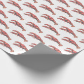 ヴィンテージ赤ロブスター#2スケッチ ラッピングペーパー (角)