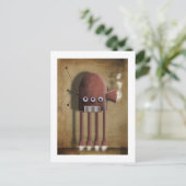 ヴィンテージ赤ロボット葉書 ポストカード (スタンド正面)