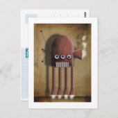 ヴィンテージ赤ロボット葉書 ポストカード (正面/裏面)