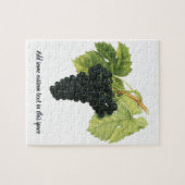 ヴィンテージ赤ワインオーガニックグレープクラスター、フードフルーツ ジグソーパズル (横)