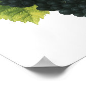 ヴィンテージ赤ワインオーガニックグレープクラスター、フードフルーツ ポスター (角)