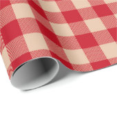 ヴィンテージ赤丹水牛チェックプレイドパターン ラッピングペーパー (ロールコーナー)