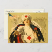 ヴィンテージ赤十字ナース ポストカード (正面/裏面)