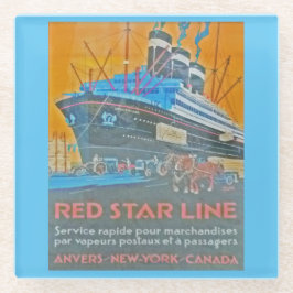 ヴィンテージ赤星線 ガラスコースター