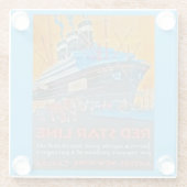 ヴィンテージ赤星線 ガラスコースター (裏面)