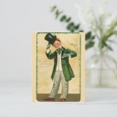 ヴィンテージ赤毛Irishman With Top Hat ポストカード (スタンド正面)