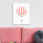 ヴィンテージ赤水色熱気球 キャンバスプリント (インサイチュ (リビング))