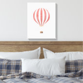 ヴィンテージ赤水色熱気球 キャンバスプリント (インサイチュ (寝室))