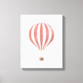 ヴィンテージ赤水色熱気球 キャンバスプリント (正面)