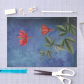 ヴィンテージ赤熱帯花 薄葉紙 (クラフト)