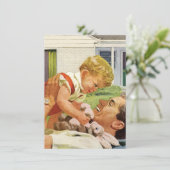 ヴィンテージ赤男性へちゃんシャワー,マンシャワー, Dadchelor 招待状 (スタンド正面)